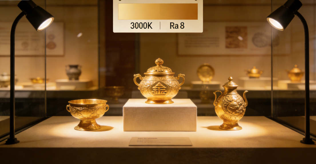 如何為不同材質(zhì)和時(shí)代的展品，科學(xué)地選擇色溫與顯色性（CRI/Rg）的組合？